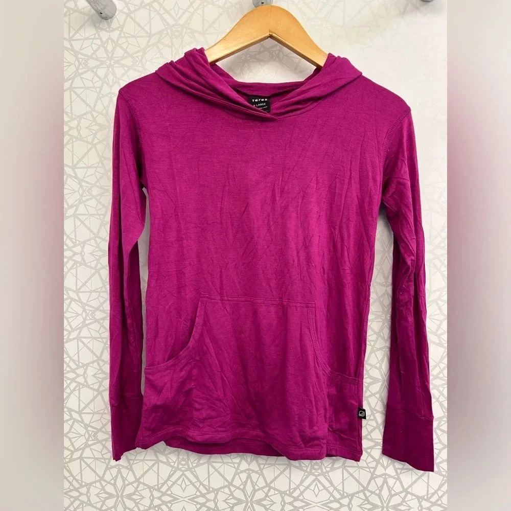 NWT Terez magenta hoodie girls size XL thumb holes front pocket